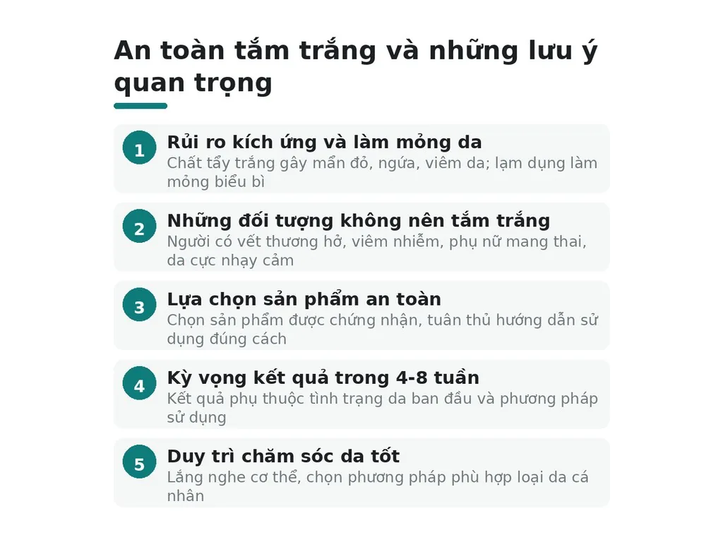 An toàn tắm trắng và những lưu ý quan trọng