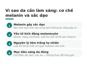 Vì sao da cần làm sáng: cơ chế melanin và sắc dạo