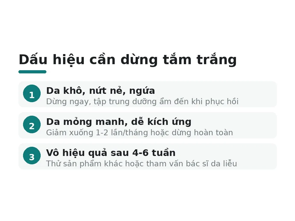 Dấu hiệu cảnh báo: khi nào dừng tắm trắng