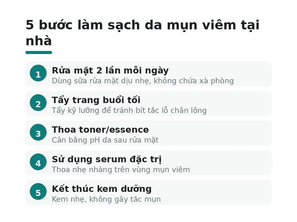 Cách chăm sóc da bị mụn viêm đúng cách