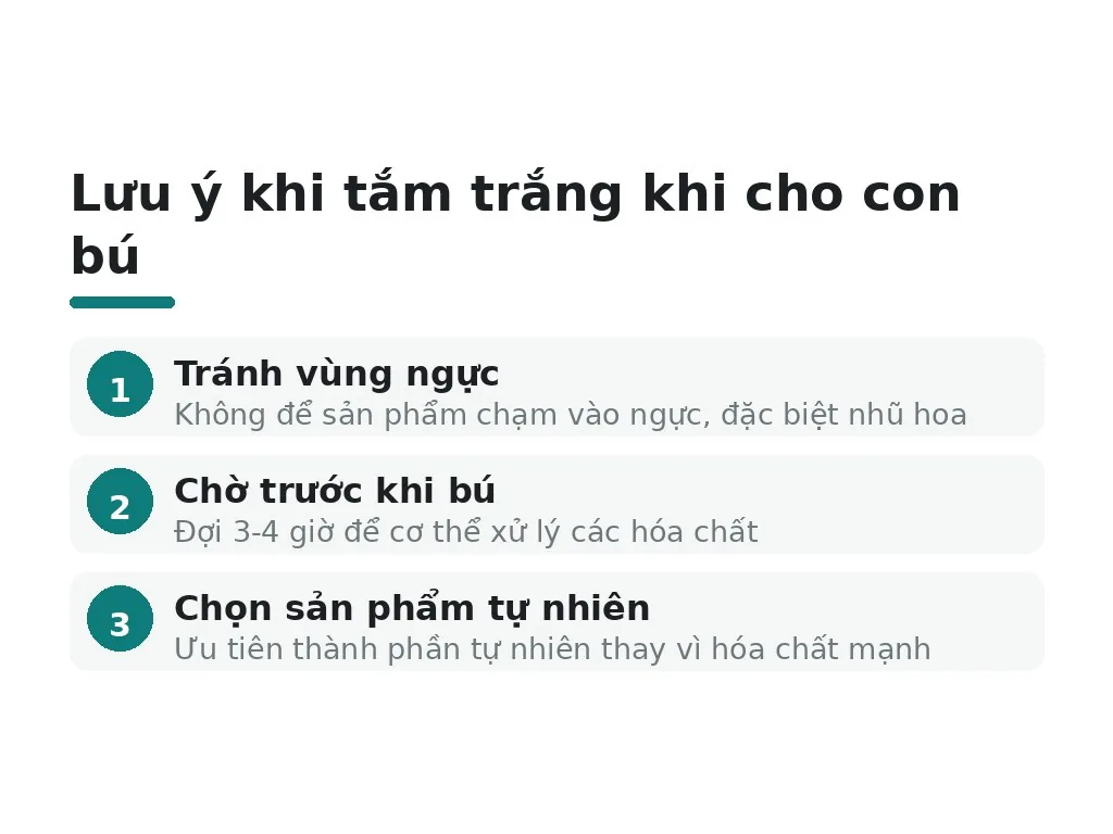 Tắm trắng khi cho con bú: những nguy hiểm