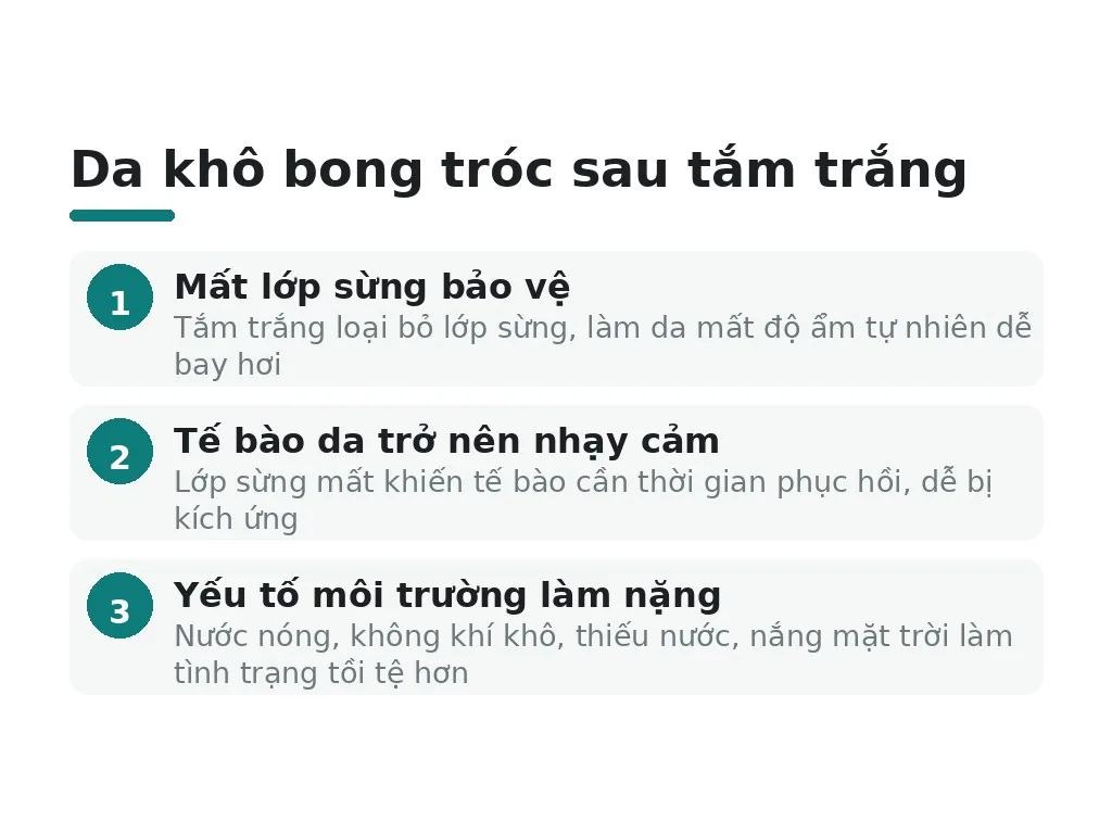 Da khô bong tróc sau tắm trắng