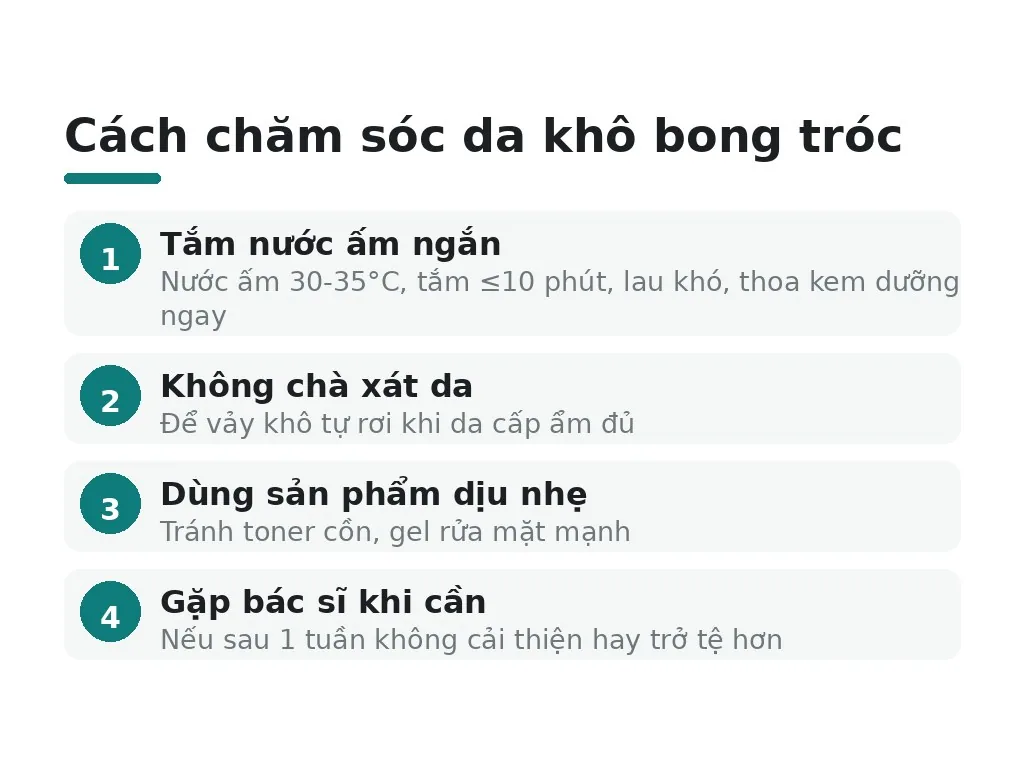 Điều cần tránh khi da bị khô bong tróc\n