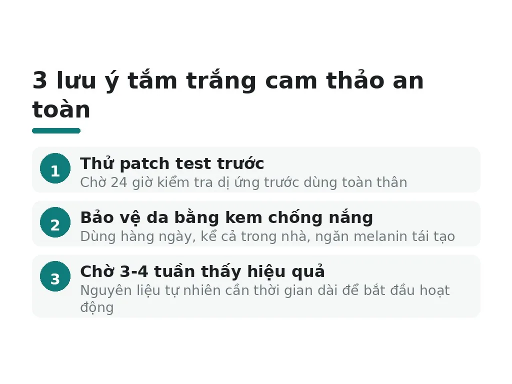 Lưu ý quan trọng khi tắm trắng bằng cam thảo